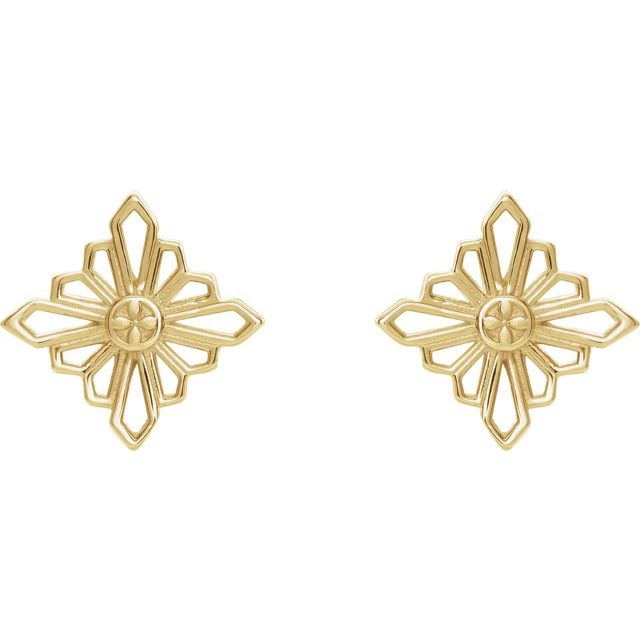 14K Yellow Geometric Earrings