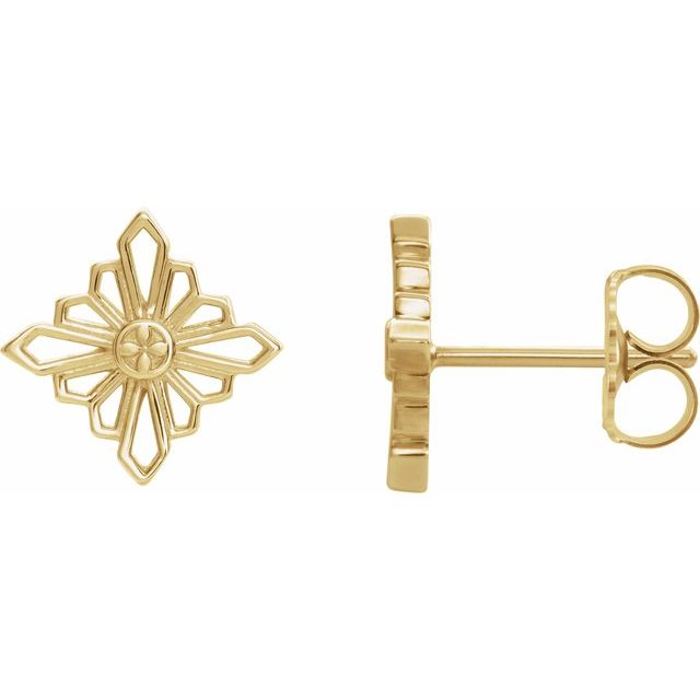 14K Yellow Geometric Earrings