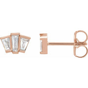 14K Rose 1/3 CTW Natural Diamond Geometric Cluster Earrings