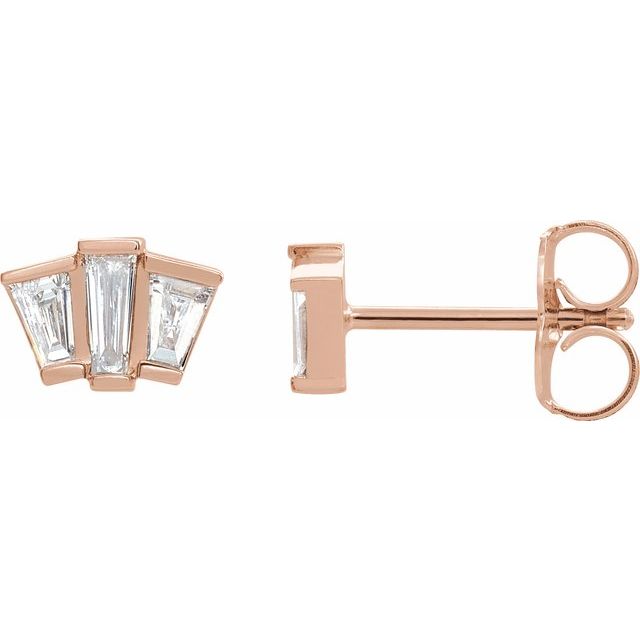14K Rose 1/3 CTW Natural Diamond Geometric Cluster Earrings