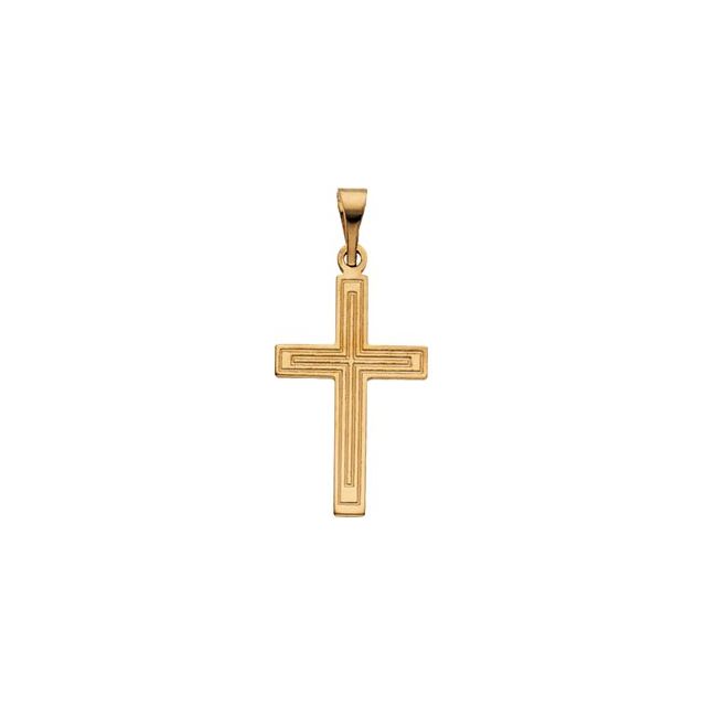 14K Yellow 18x12 mm Cross Pendant