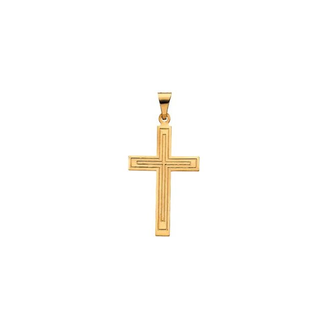 14k Yellow 28x18 Mm Cross Pendant
