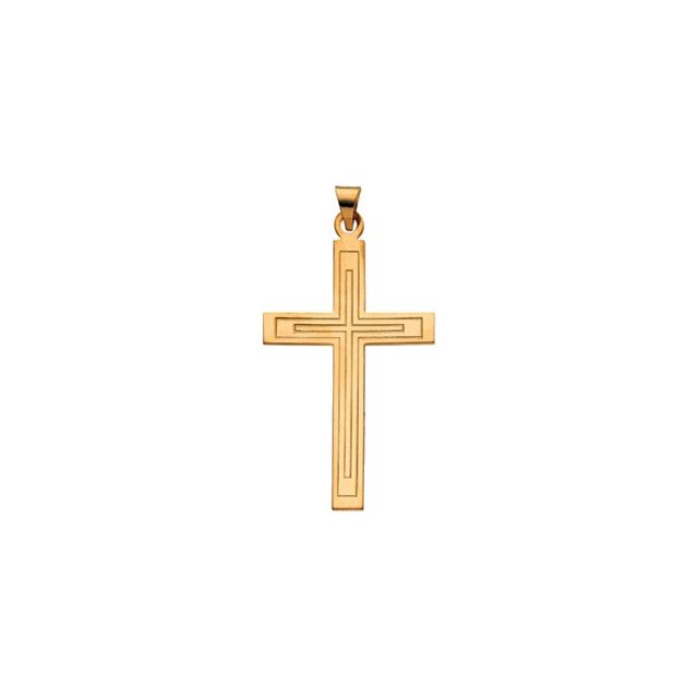 14K Yellow 39x25 mm Cross Pendant