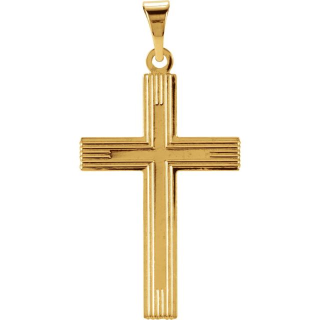 14k Yellow Cross Pendant