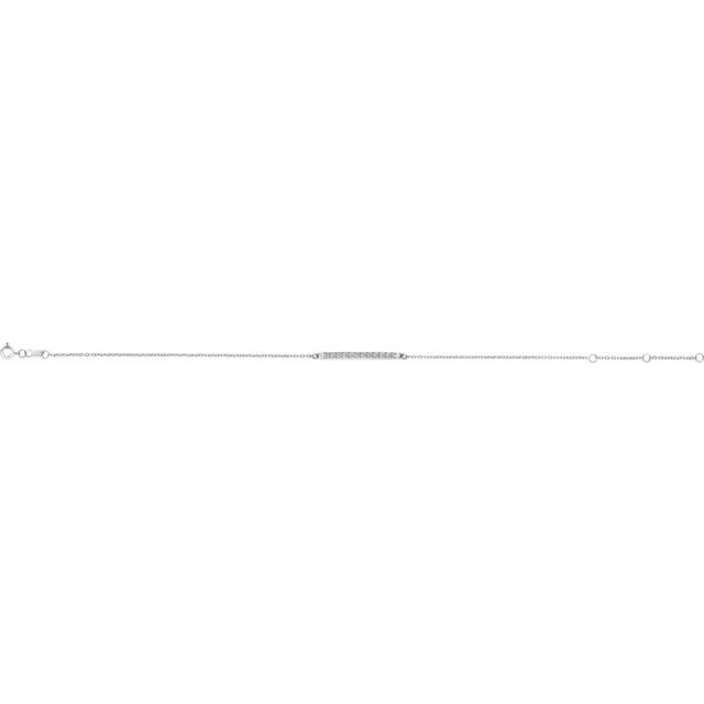 14K White Patterned Bar Bracelet