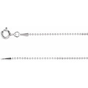 14K White 1 mm Hollow Bead 16' Chain