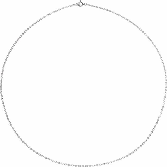 18K White 1.7 mm Cable 16' Chain
