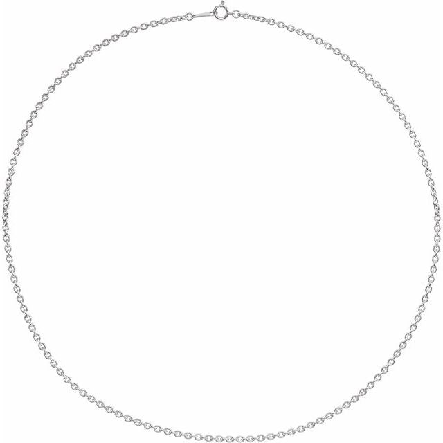 18K White 2.2 mm Cable 18' Chain