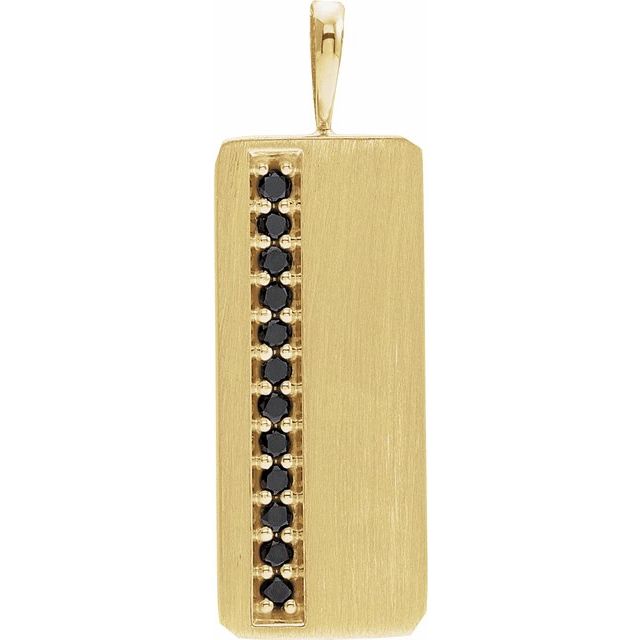 14k Yellow 1/5 Ctw Natural Black Diamond Pendant