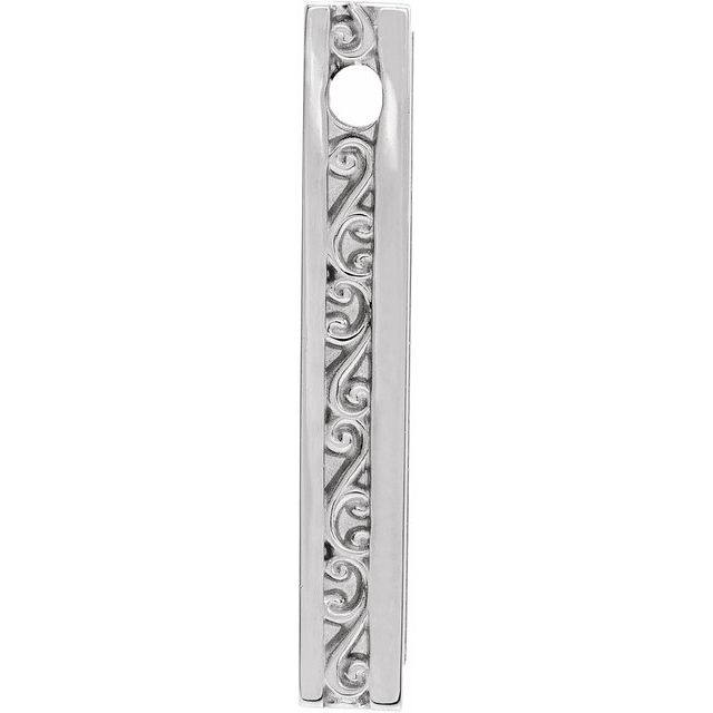 Sterling Silver Engravable Sculptural Bar Pendant