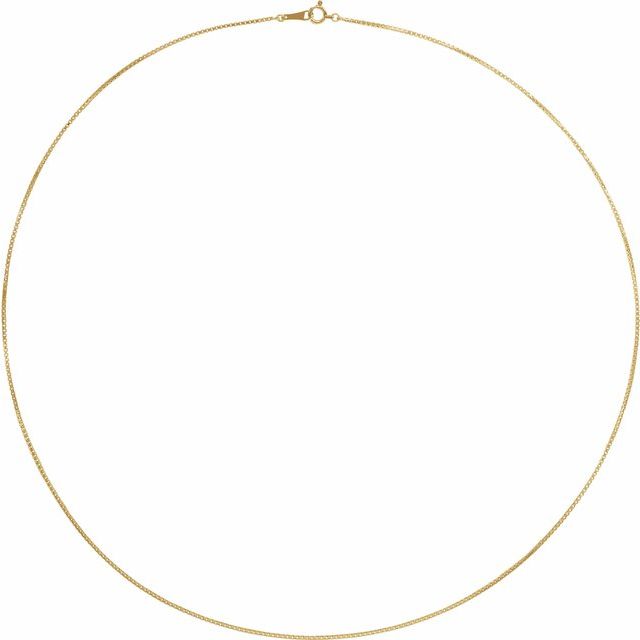 18K Yellow 1 mm Box 20' Chain