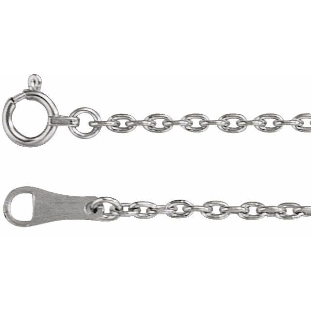 18K White 1.7 mm Cable 16' Chain