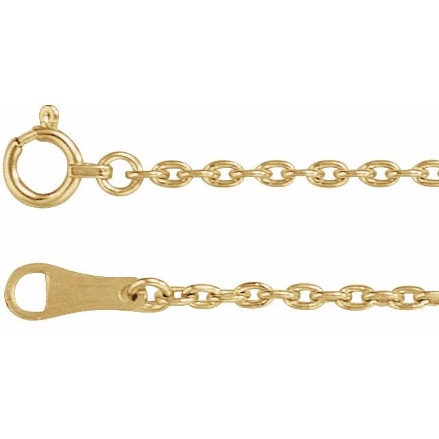 18K Yellow 1.7 mm Cable 16' Chain