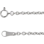 18K White 2.2 mm Cable 16' Chain