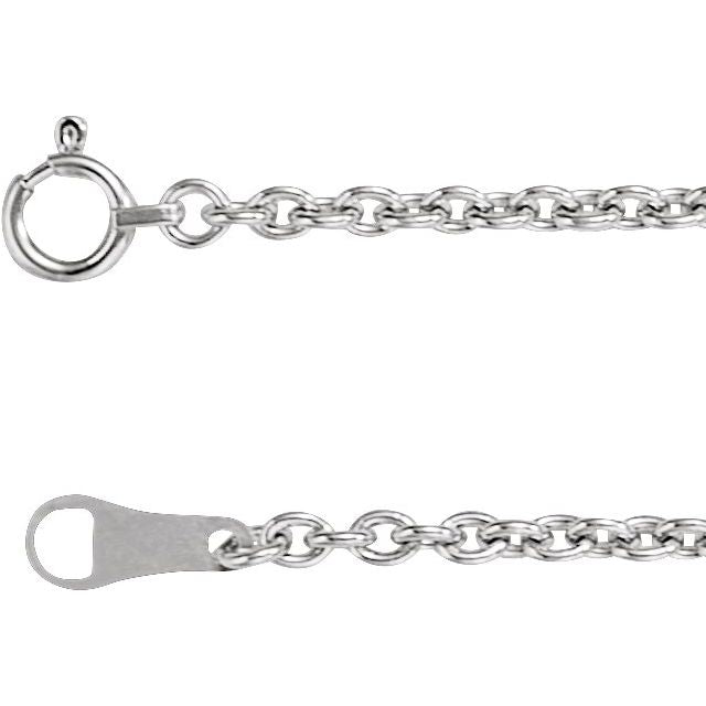 18K White 2.2 mm Cable 16' Chain