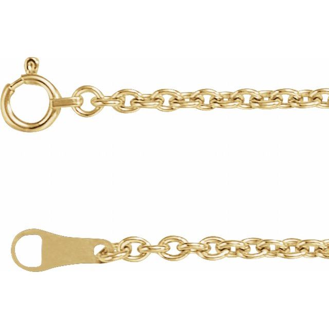 18K Yellow 2.2 mm Cable 16' Chain