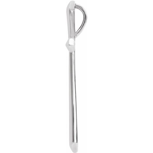 14K White Elongated Cross Pendant