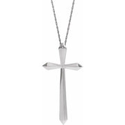 Sterling Silver Elongated Cross 20' Necklace