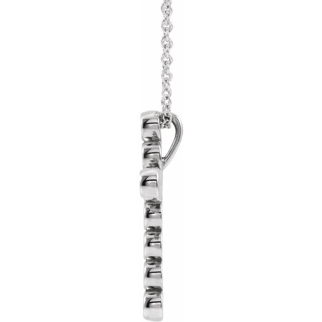 14K White 1/4 CTW Natural Diamond Cross 16-18' Necklace