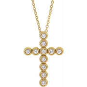 14K Yellow 1/4 CTW Natural Diamond Cross 16-18' Necklace