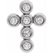 14K White 1/6 CTW Natural Diamond Cross Pendant