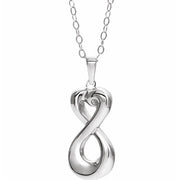 Sterling Silver Infinite Love Ash Holder 18' Necklace