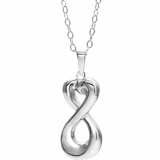 Sterling Silver Infinite Love Ash Holder 18' Necklace