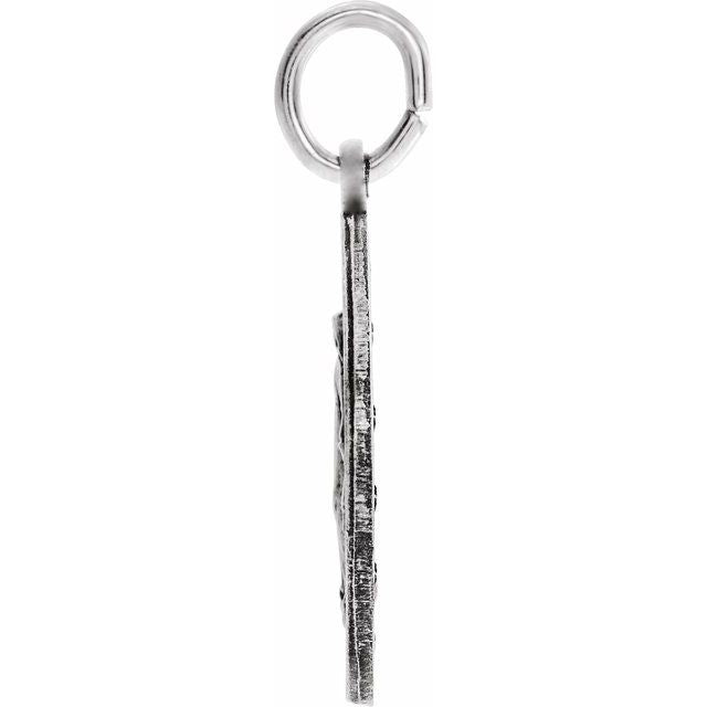 14k White 15 Mm Miraculous Medal