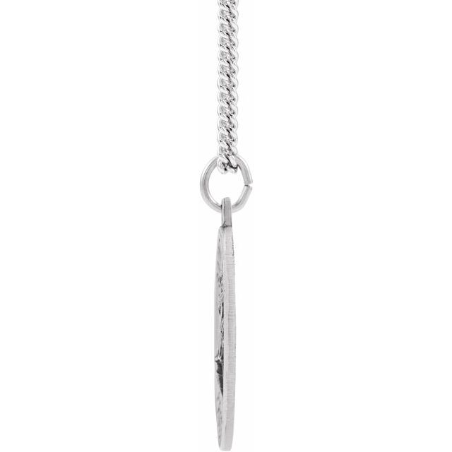 Sterling Silver 18 mm Round St. Florian Medal 18' Necklace