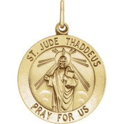 14K Yellow 22 mm Round St. Jude Thaddeus Medal