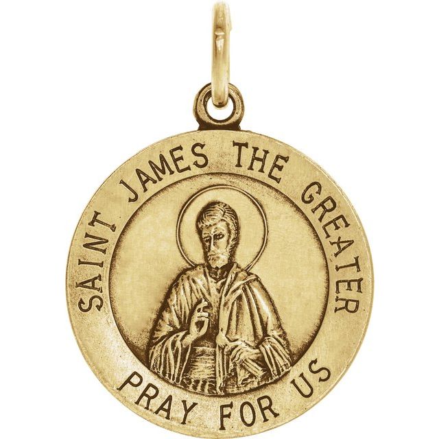 14K Yellow 18 mm St. James Medal