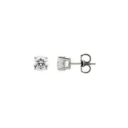 14K White 5 mm Round Imitation White Cubic Zirconia  Stud Earrings
