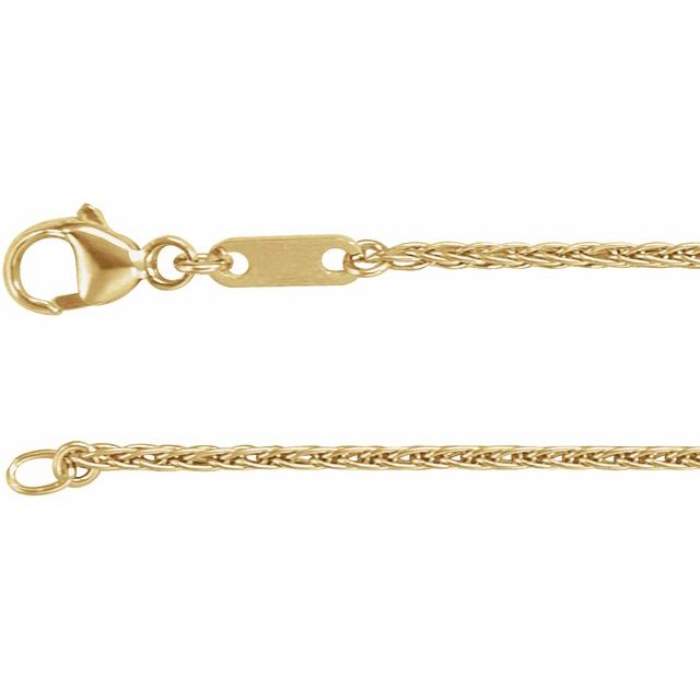 18K Yellow 1.2 mm Wheat 20' Chain
