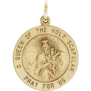 14k Yellow 22 Mm Round Scapular Medal