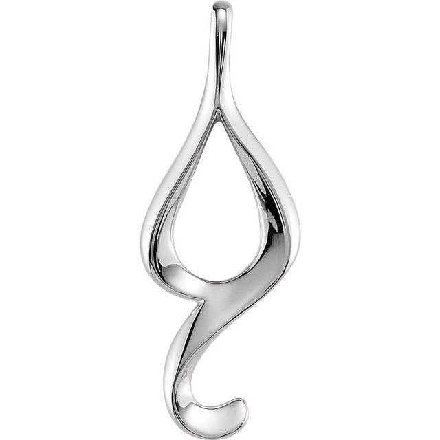 14K White Freeform Pendant