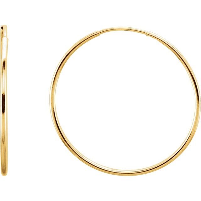 14K Yellow Endless Tube 24 mm Hoop Earring