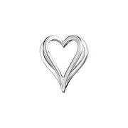 14k White Heart Slide Pendant