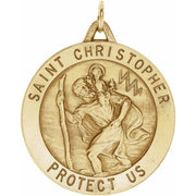 14k Yellow 33 Mm St. Christopher Medal