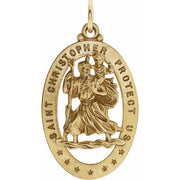 14K Yellow 29x20 mm Oval St. Christopher Medal