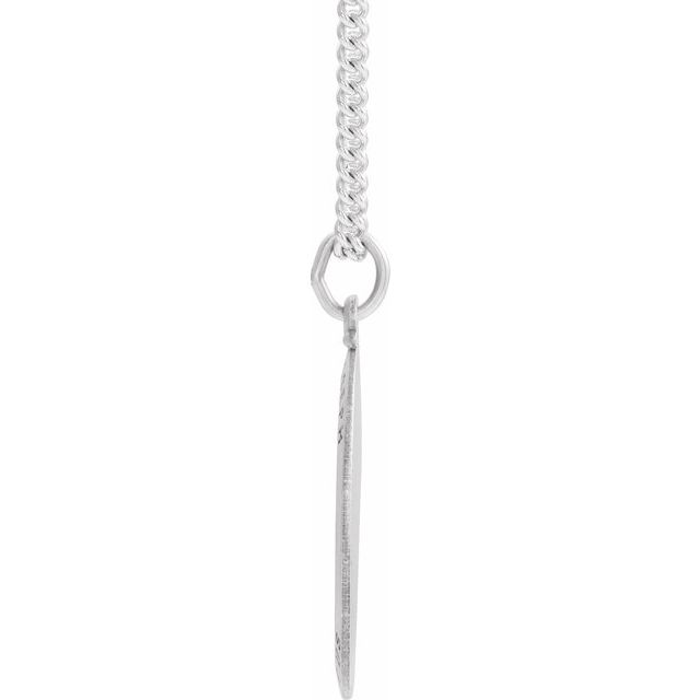Sterling Silver 25x18 mm St. Joseph 24' Necklace