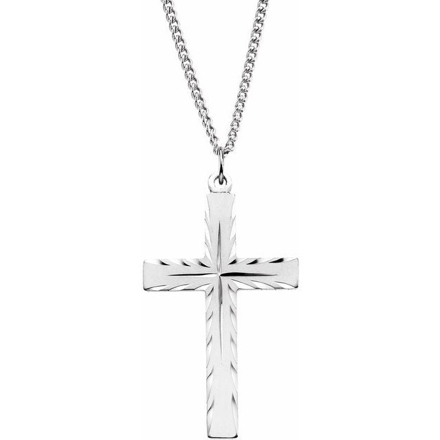Sterling Silver Cross 24' Necklace