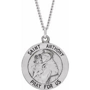 Sterling Silver 18 mm St. Anthony Medal 18' Necklace