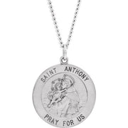 Sterling Silver 25 mm St. Anthony Medal 24' Necklace