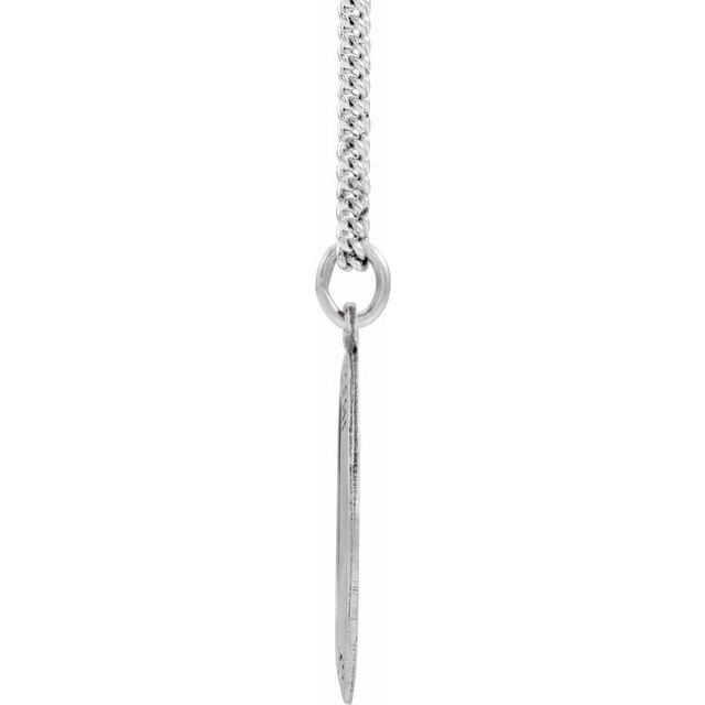 Sterling Silver 19x13.5 mm St. Joseph 18' Necklace