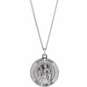 Sterling Silver 18 mm St. Anne Medal 18' Necklace