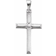 14K White 19x12.5 mm Cross Pendant