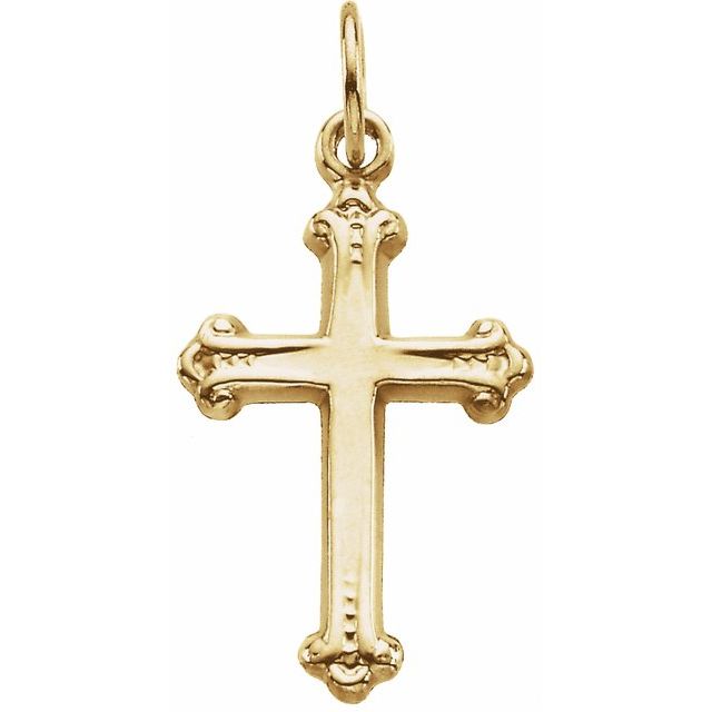 14K Yellow Cross Pendant