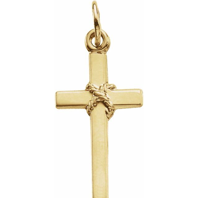 14K Yellow 16x9.5 mm Cross Pendant