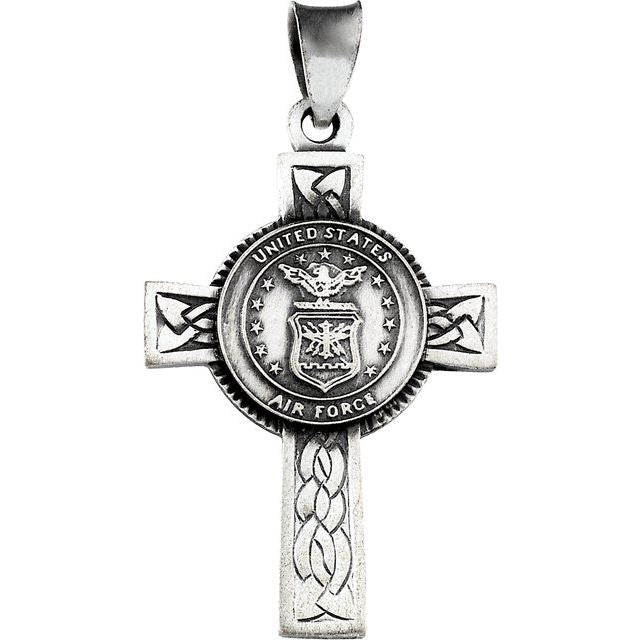 Sterling Silver U.S. Air Force Cross 24' Necklace