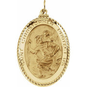 14K Yellow 39x26 mm Oval St. Christopher Medal